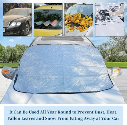 Car Windshield Snow & Sun Shade - Durable Winter/Summer Protector
