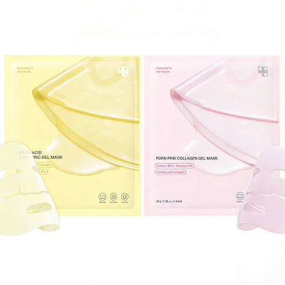 Gold & Pink Jelly Gel Mask Duo – PDRN Collagen + Kojic Acid Turmeric