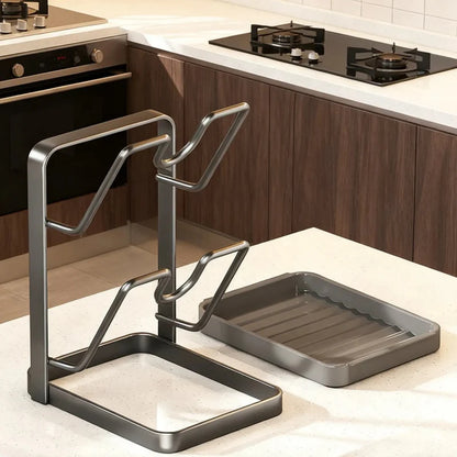 Multi-Functional Kitchen Storage Rack: Pot Lid, Spatula & Cutting Board Organizer