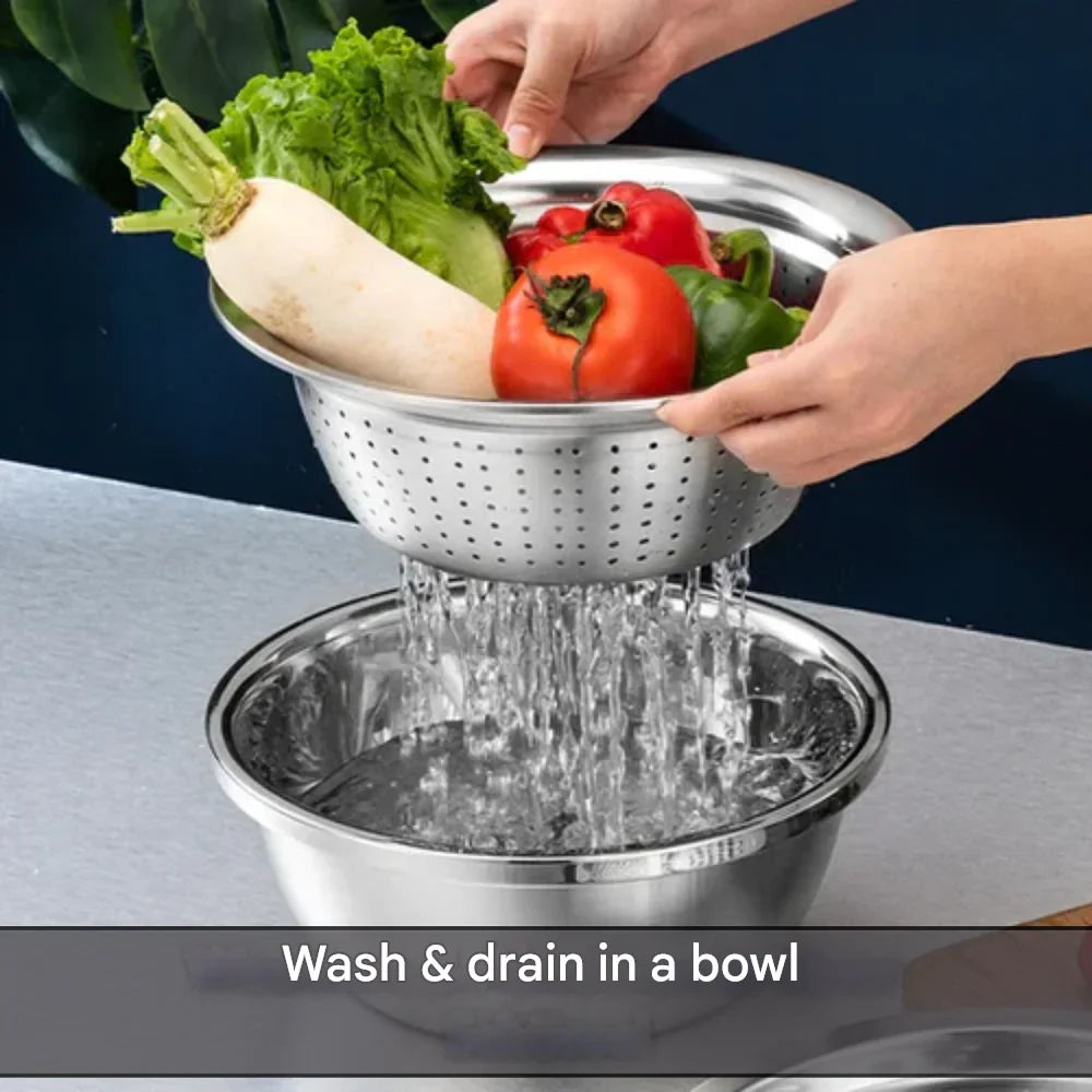 VersaWare™ - Multifunctional Stainless Steel Bowl