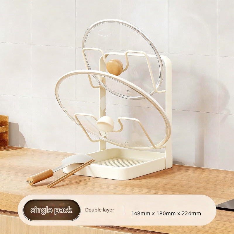 Multi-Functional Kitchen Storage Rack: Pot Lid, Spatula & Cutting Board Organizer