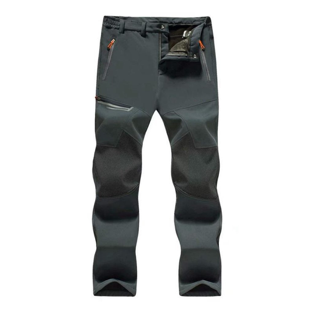 Men's Fleece Lined Ski Pants - Water Resistant 4 Zip Pockets