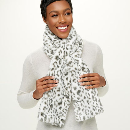 Faux Fur Scarf With Hidden Zipper Pocket